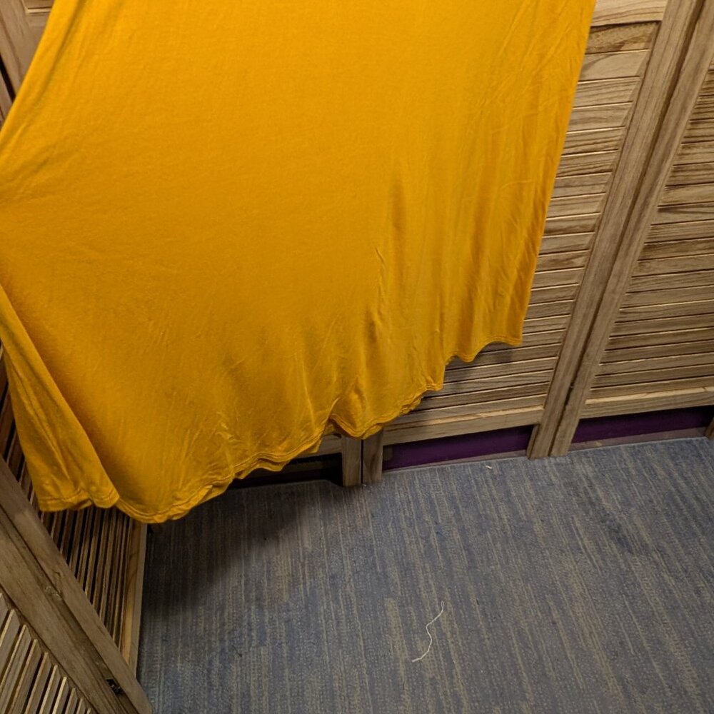 Vibrant Yellow (Mustard) Rayon/Spandex Maxi Dress Size Large NWT - Picture 3 of 8